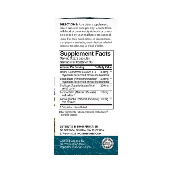 Host Defense Mycobotanicals Stress Decompress Capsules (60 count) #10086902 on Sale - Image 3