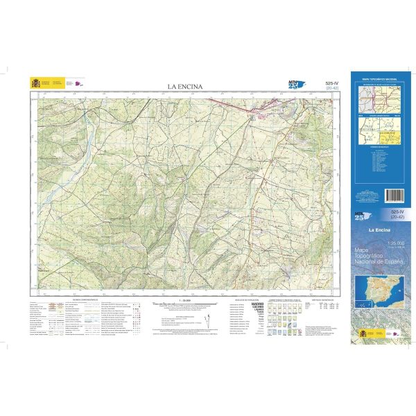 Topographic map of Spain n° 0525.4 - La Encina | CNIG - 1:25,000 Online - Image 3