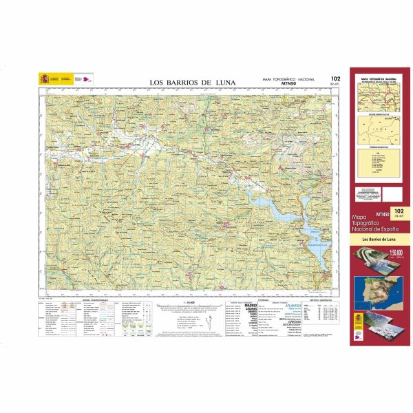 Topographic map of Spain n° 0102 - Los Barrios de Luna | CNIG - 1 50,000 Sale - Image 2