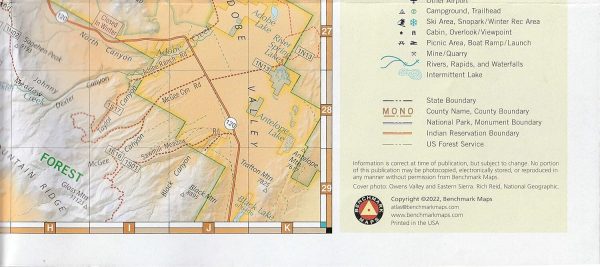 Map of Highway 395 : Carson City (Nevada) to Lone Pine (California) | Benchmark Online Sale - Image 3