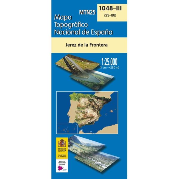 Topographic map of Spain n° 1048.3 - Jerez de la Frontera | CNIG - 1:25,000 For Cheap