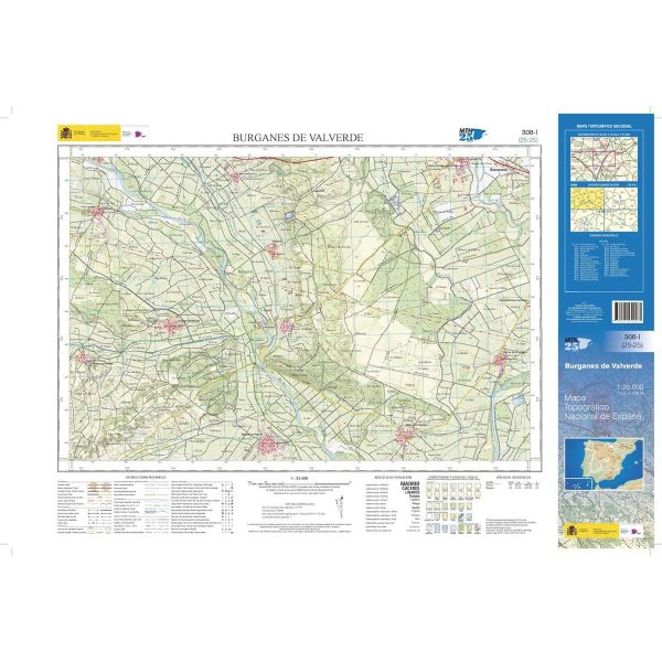 Topographic map of Spain # 0308.1 - Burganes de Valverde | CNIG - 1 25 000 Hot on Sale - Image 2