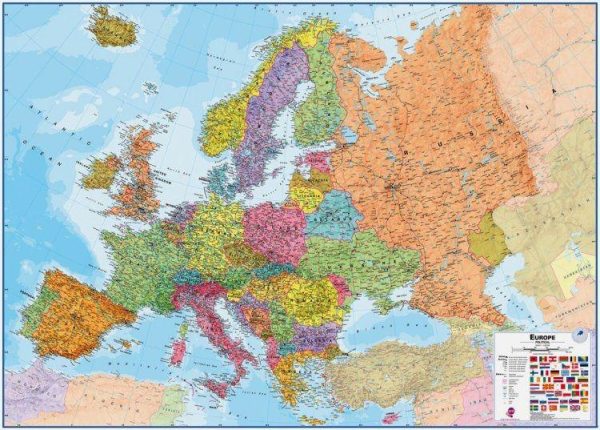 Laminated wall map - Political Europe (135 x 98 cm), with wooden hold slats | Maps International Hot on Sale - Image 3