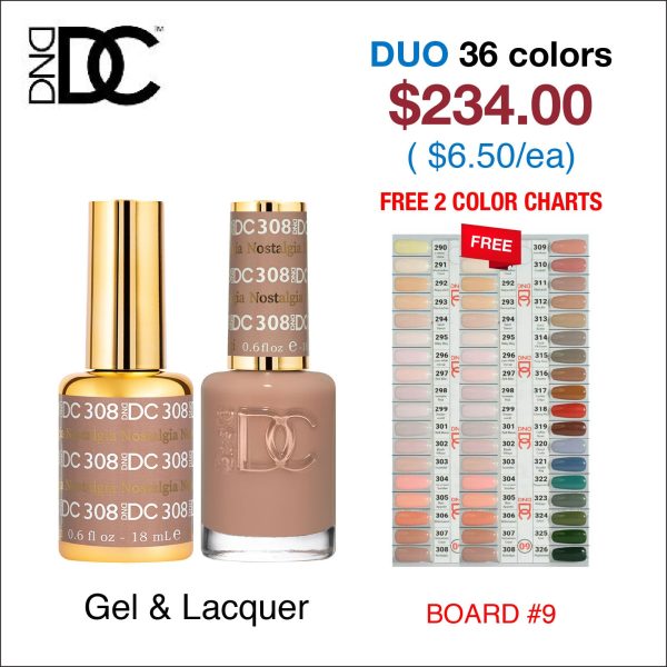 DND DC Duo Matching Color - 36 colors Board 9 (#290 - #326) w  2 Color Charts Hot on Sale